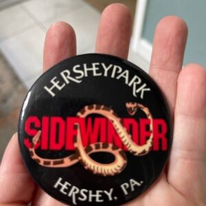 Vintage 80s Hersheypark Sidewinder Pin